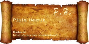 Pipis Henrik névjegykártya